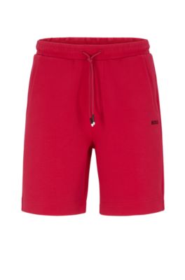 BOSS - Cotton-blend regular-fit shorts with embroidered logos