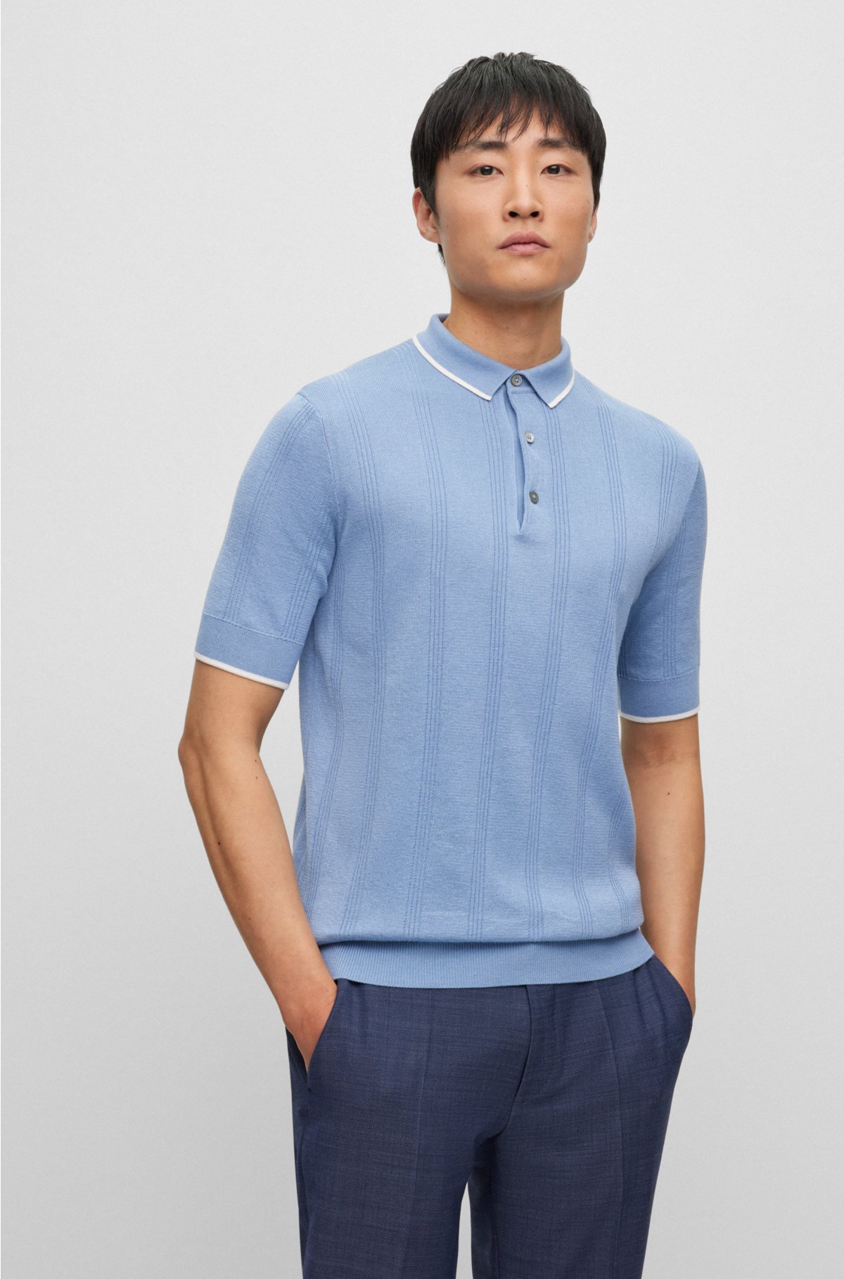 Cashmere And Cotton Blend Short-Sleeved Polo - Men - Ready-to-Wear