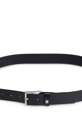 Italian-leather belt with signature-stripe keeper