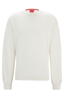 Hugo Sweater With Embroidered Logo In White
