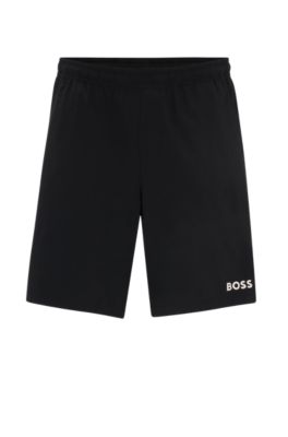 BOSS - Performance-stretch detail logo shorts with regular-fit