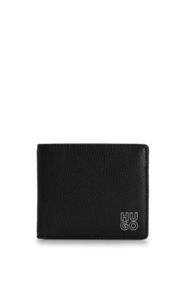 HUGO - Grained-leather billfold wallet with stacked logo