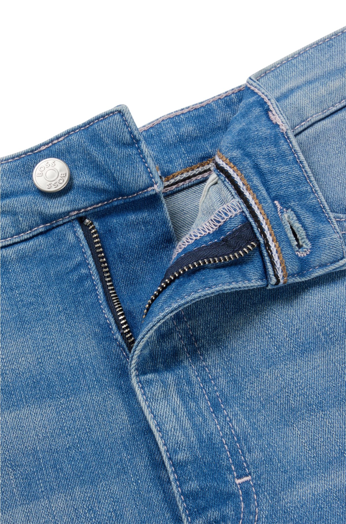 BOSS - Regular-fit denim in comfort-stretch jeans blue