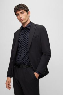 BOSS - Ceinture En Cuir Italien Avec Boucle à Ardillon à Logo Gravé - Noir