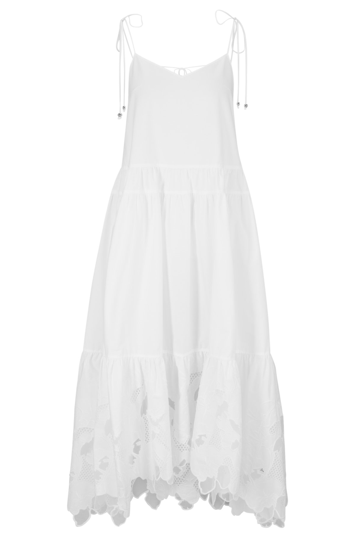 me Women's Tiered Broderie Dress - White - Size 14