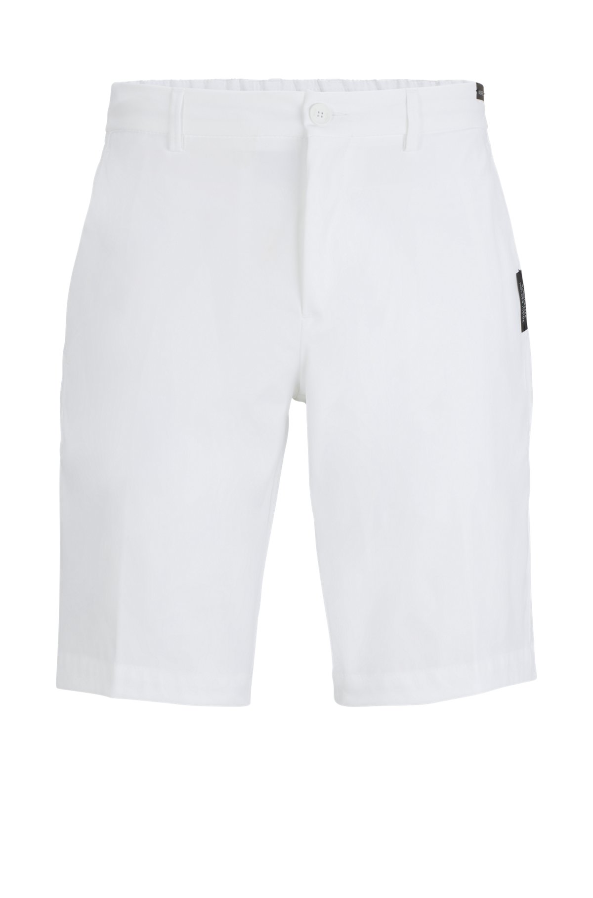 Slim-fit shorts in water-repellent twill, White