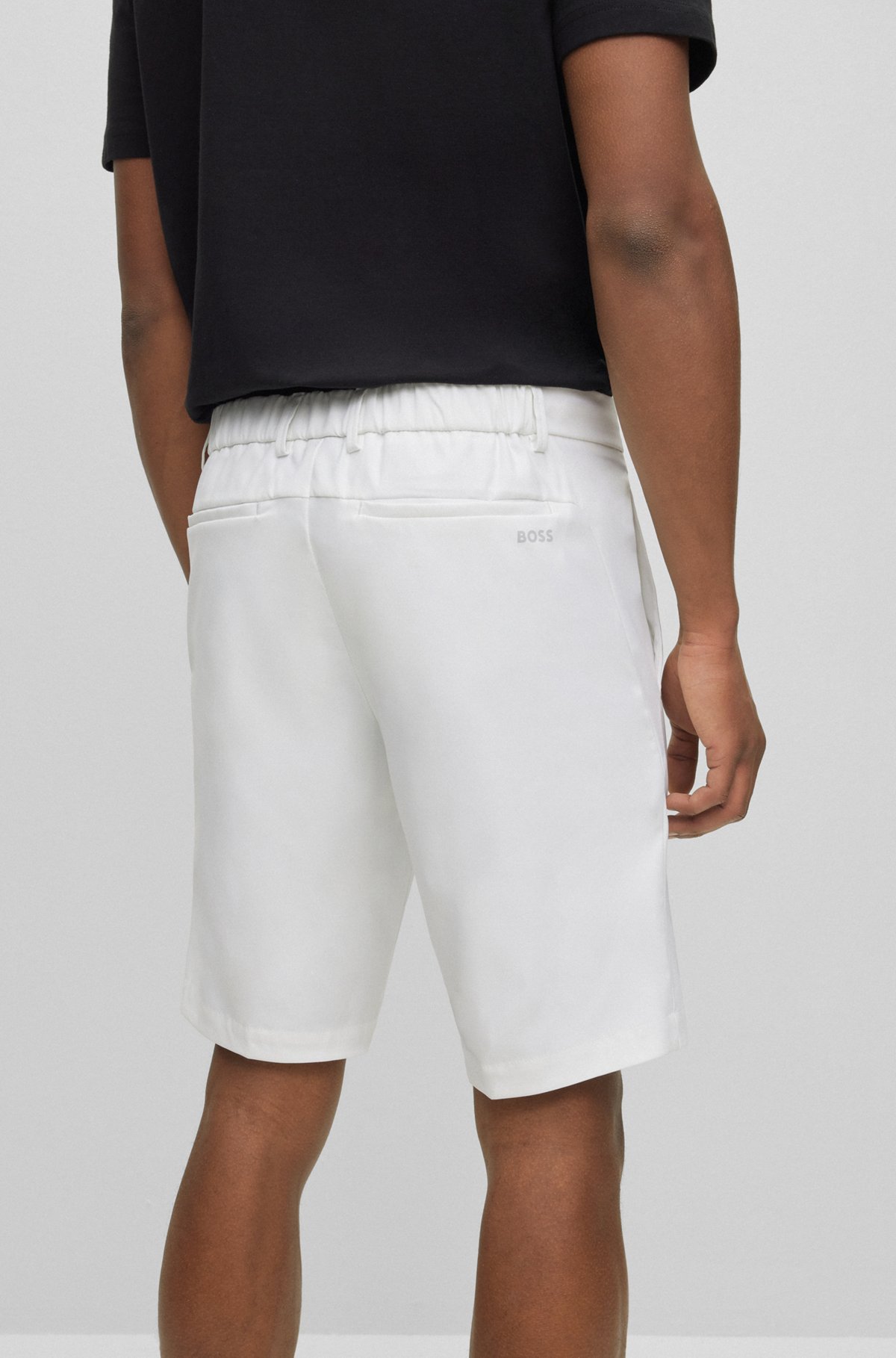 Slim-fit shorts in water-repellent twill, White