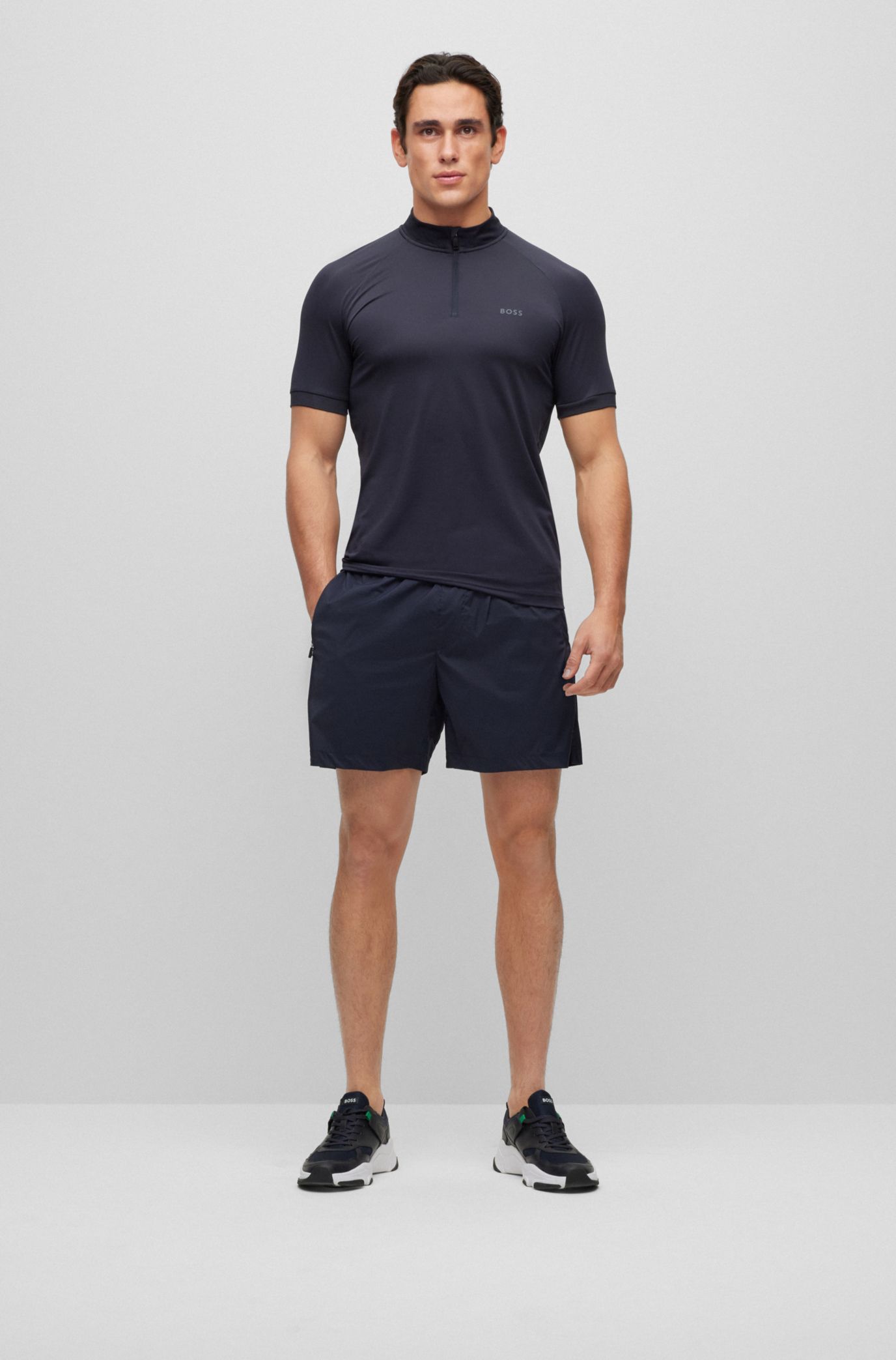 BOSS - Regular-fit shorts in cotton toweling with drawcord