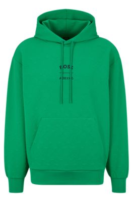 BOSS - BOSS x AJBXNG relaxed-fit hoodie with all-over monogram jacquard