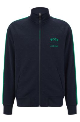 BOSS - BOSS x AJBXNG relaxed-fit zip-up sweatshirt with all-over 