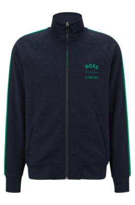 BOSS - BOSS x AJBXNG relaxed-fit zip-up sweatshirt with all-over