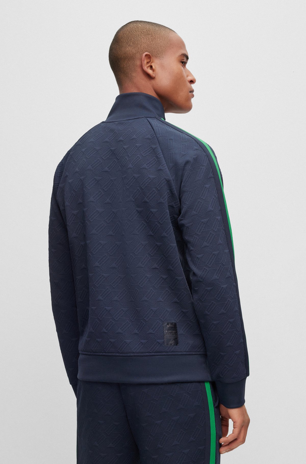 BOSS - BOSS x AJBXNG relaxed-fit zip-up sweatshirt with all BOSS - BOSS x AJBXNG relaxed-fit zip-up sweatshirt with all