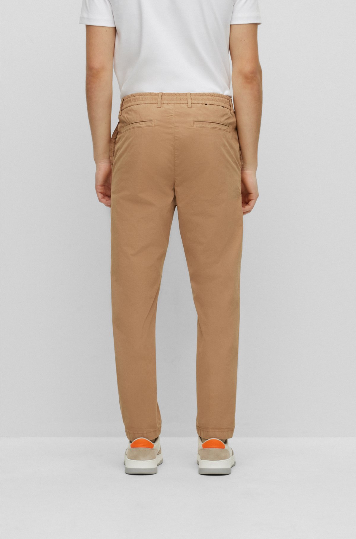 Slim-fit pants in paper-touch stretch cotton