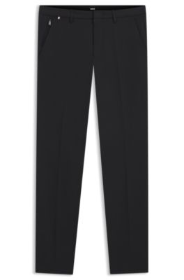 Pantalones slim fit de algod&oacute;n el&aacute;stico, Negro