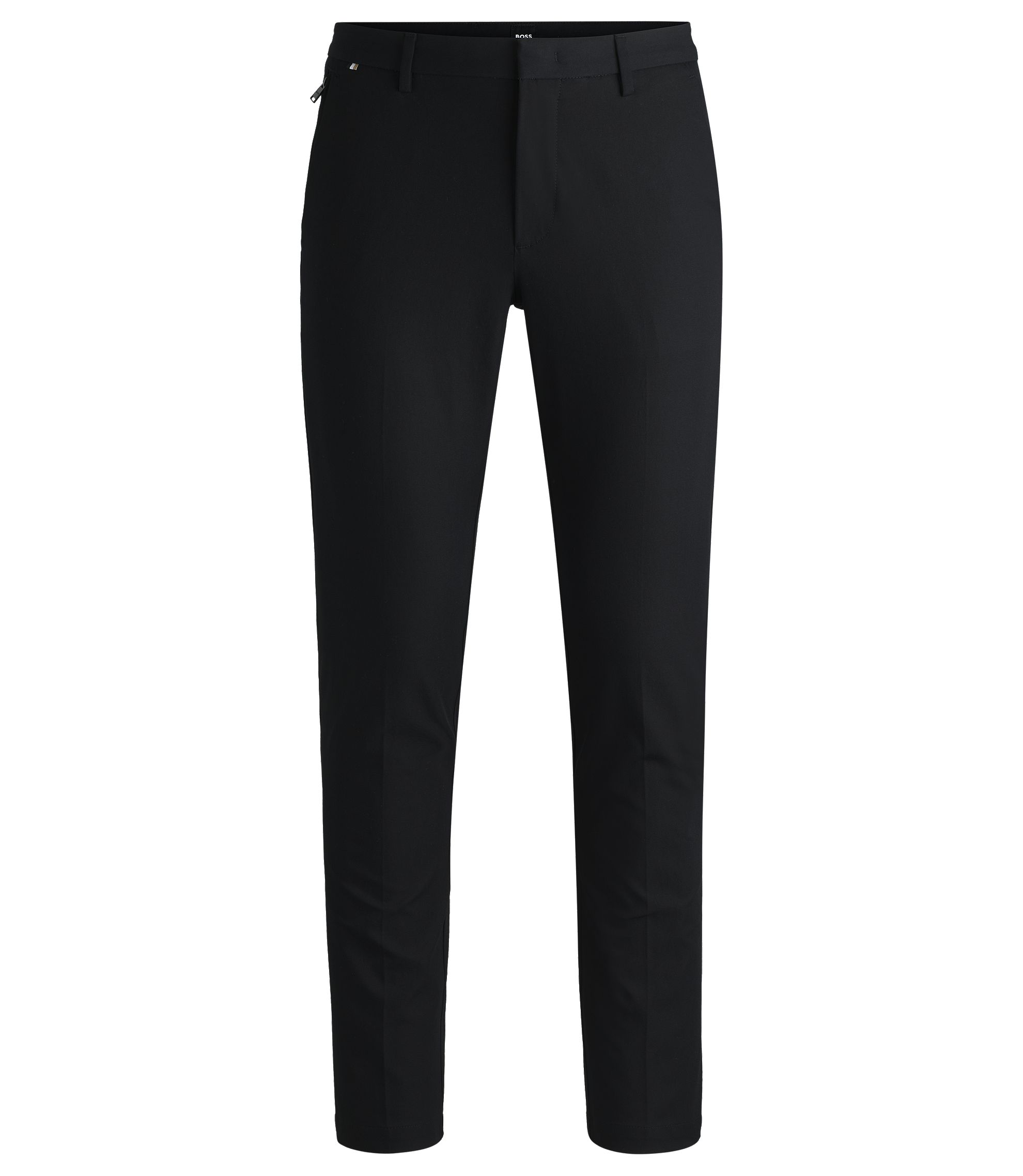 BOSS - Slim-fit trousers in stretch cotton - Black BOSS - Slim-fit trousers in stretch cotton - Black
