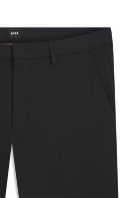 Pantalones slim fit de algod&oacute;n el&aacute;stico, Negro