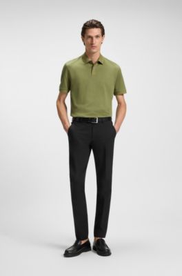Pantalones slim fit de algod&oacute;n el&aacute;stico, Negro
