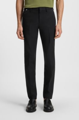 Pantalones slim fit de algod&oacute;n el&aacute;stico, Negro