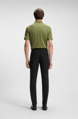 Slim-fit trousers in stretch cotton, Black