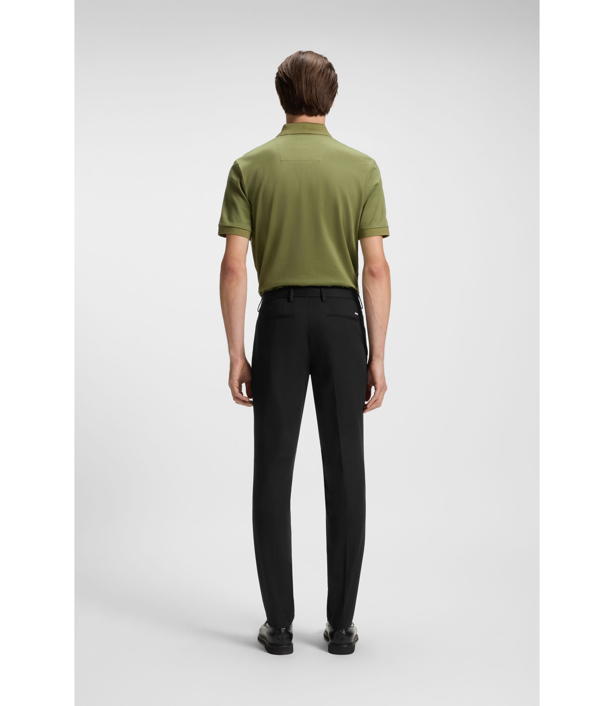 新品【BOSS】 スリムフィット ナイロンパンツ BOSS - Slim-fit trousers in stretch cotton - Black