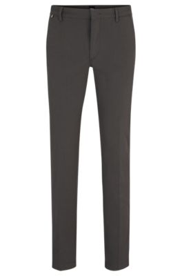 Slim-fit trousers in stretch cotton, Grey
