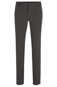 Slim-fit trousers in a cotton blend with stretch, Grey