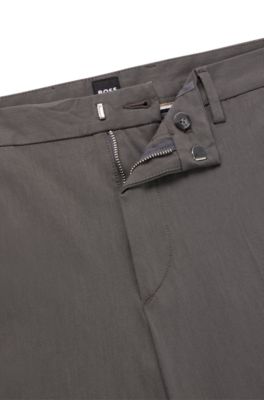 Slim-fit trousers in stretch cotton, Grey