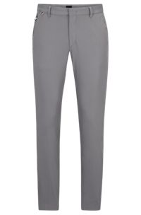 Slim-fit trousers in a cotton blend with stretch, Silver