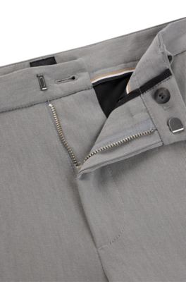 Slim-fit trousers in stretch cotton, Light Grey