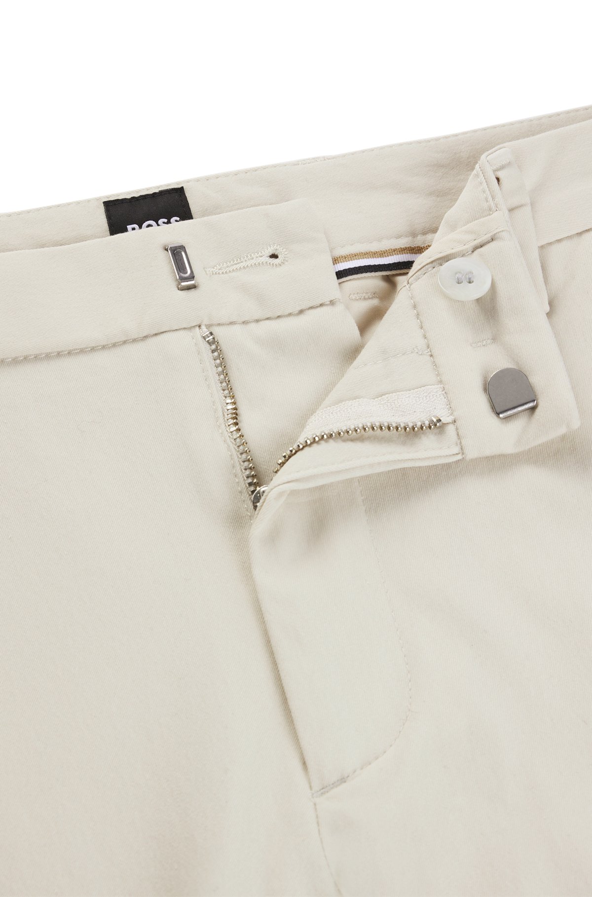 Slim-fit trousers in a cotton blend with stretch, White