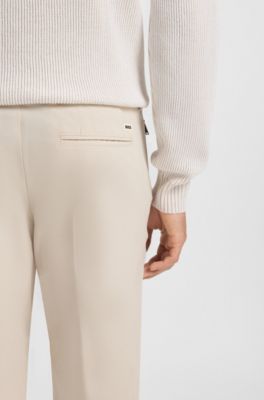 Slim-fit trousers in stretch cotton, White