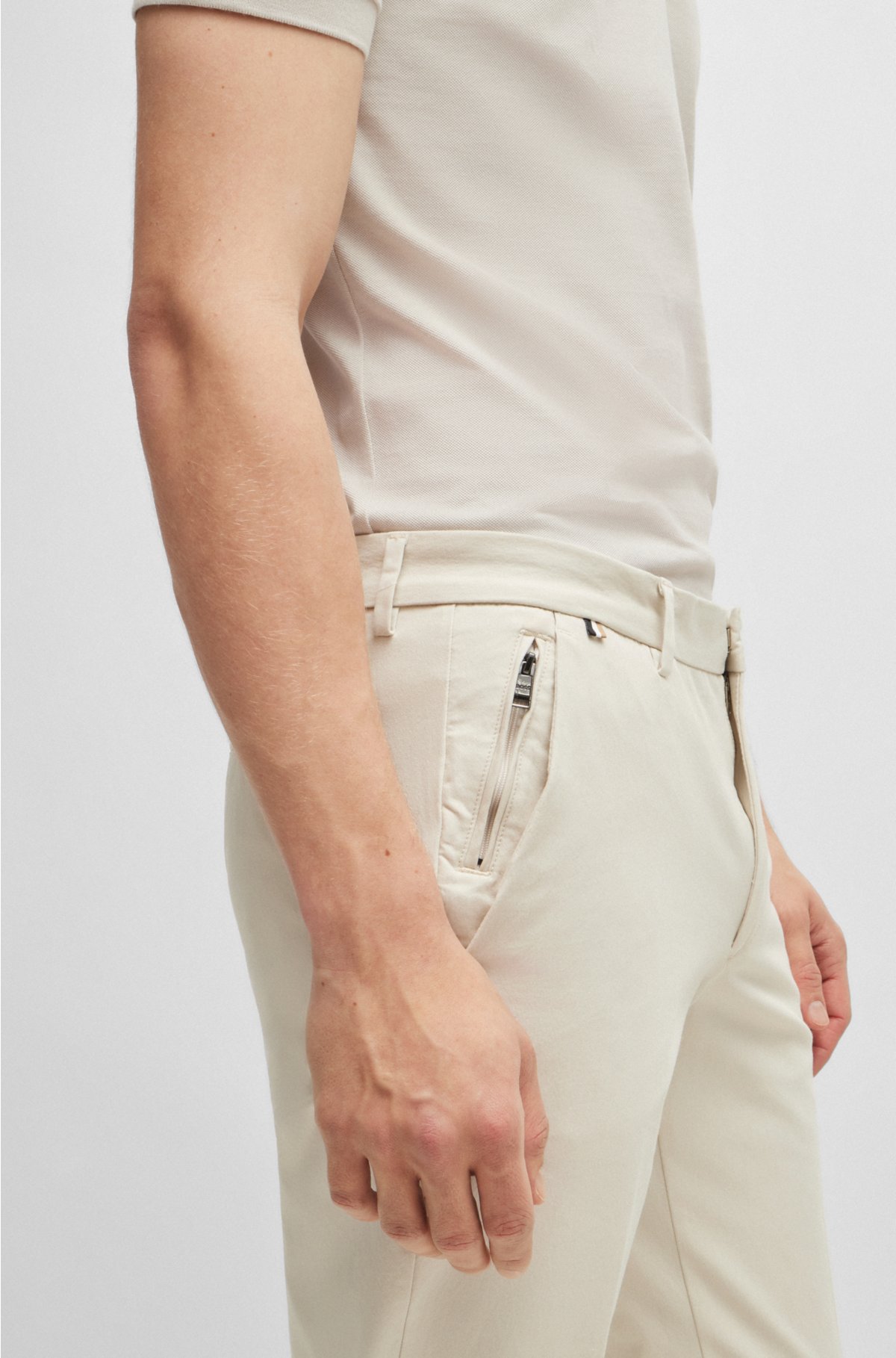 Hugo Boss Genesis Slim Fit Cotton Dress Pants 40r White, $245