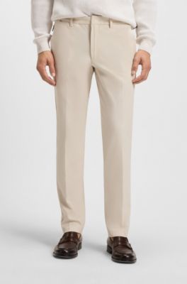 Slim-fit trousers in stretch cotton, White