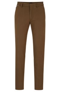 Slim-fit trousers in a cotton blend with stretch, Light Brown