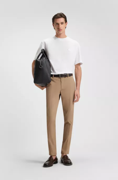 Slim-fit trousers in stretch cotton