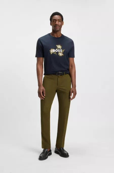 Slim-fit trousers in stretch cotton