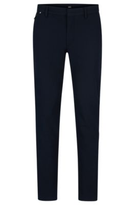 HUGO BOSS SLIM-FIT TROUSERS IN A COTTON BLEND WITH STRETCH