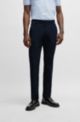 Slim-fit trousers in a cotton blend with stretch, Dark Blue