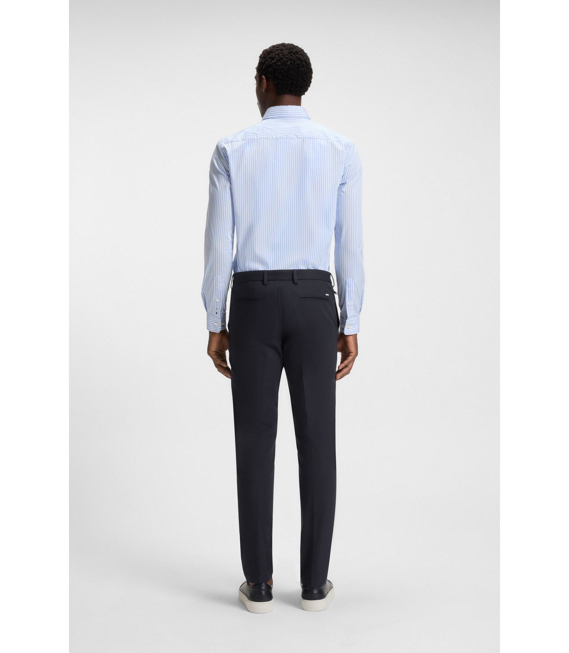 BOSS - Slim-fit trousers in stretch cotton - Dark Blue