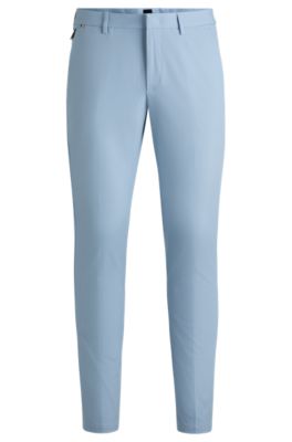 Shop Hugo Boss Slim-fit Trousers In Cotton In Light Blue