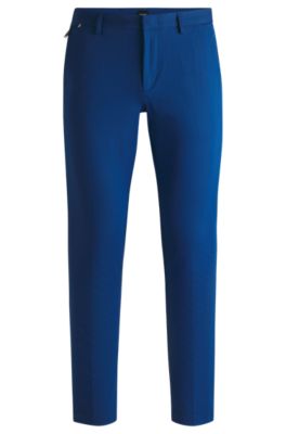 Hugo Boss Slim-fit Trousers In Stretch Cotton In Light Blue