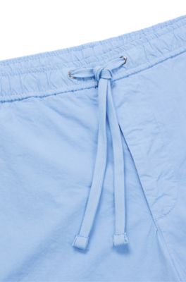 BOSS drawstring linen-blend shorts - Blue