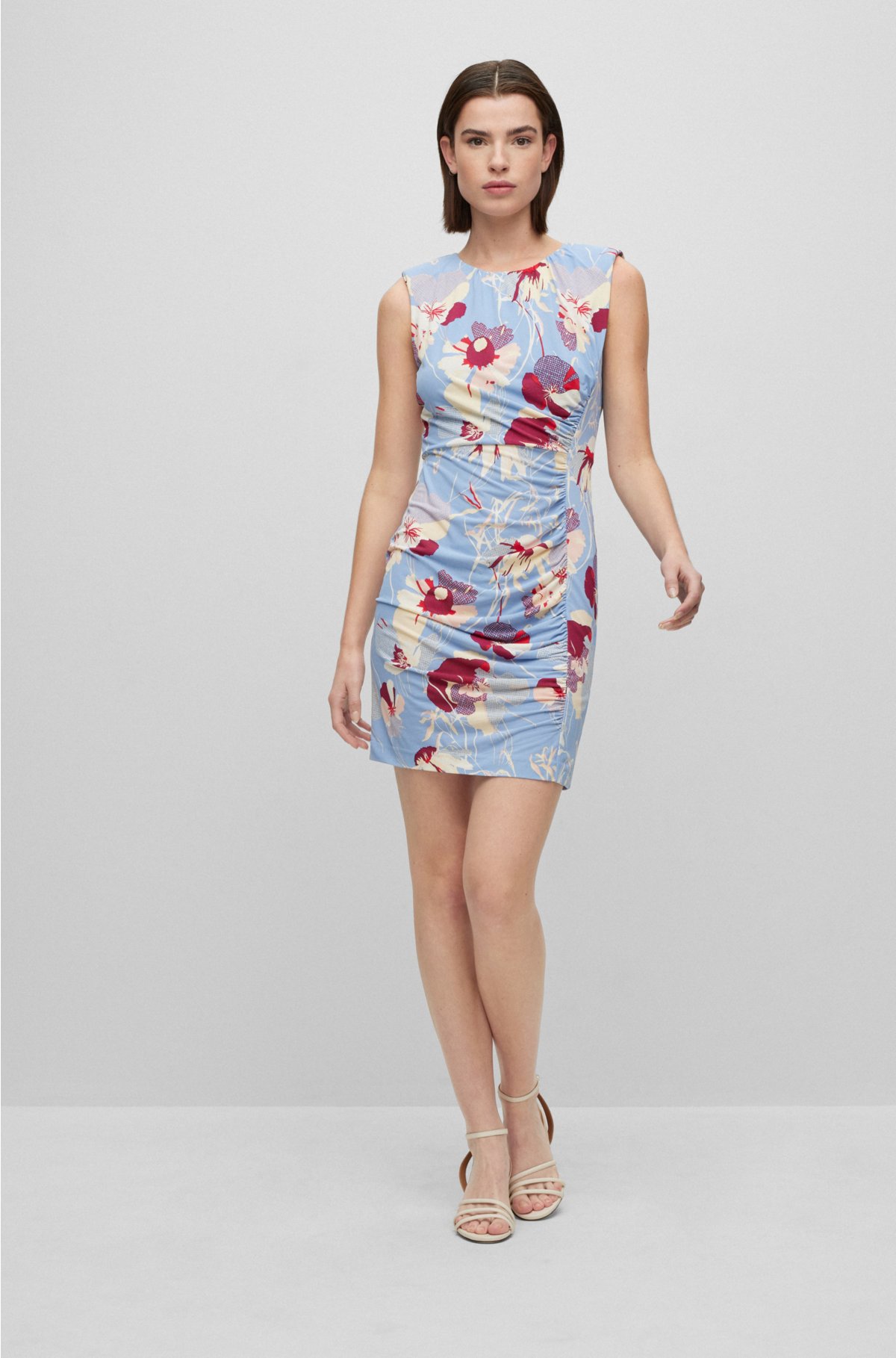 BOSS - Crepe-jersey shift dress with floral print
