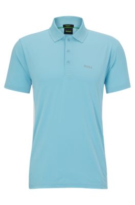 BOSS - Performance-stretch polo shirt with mesh inserts