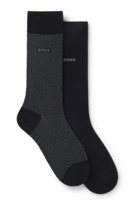 Two-pack of logo-detail socks in a regular length, Dark Grey
