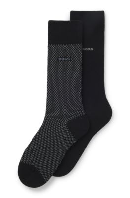 Two-pack of logo-detail socks in a regular length, Dark Grey