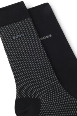 Two-pack of logo-detail socks in a regular length, Dark Grey