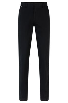 Hugo Boss Slim-fit Chinos In Stretch-cotton Gabardine In Black