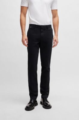 Slim-fit chinos in stretch-cotton gabardine, Black