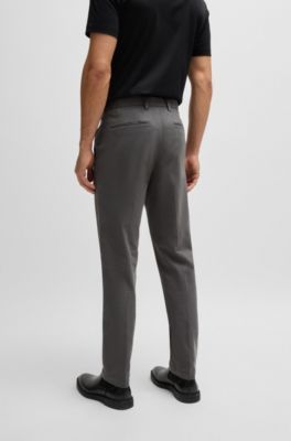Chinos slim fit en tejido de gabardina de algod&oacute;n el&aacute;stico, Gris